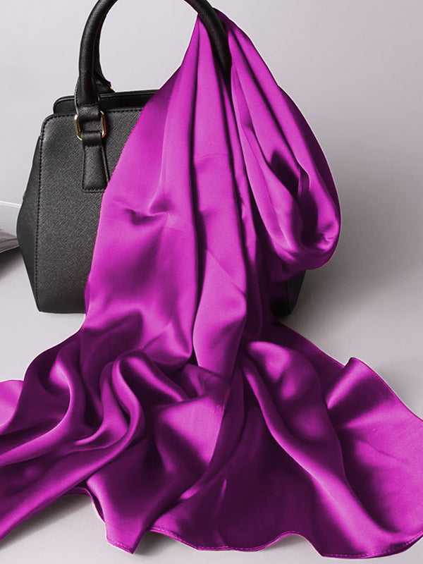SilkSilky-UK Pure Silk Scarf Purple 001