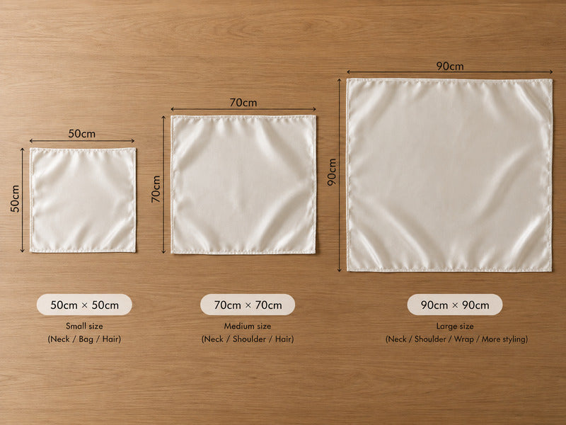Silk Scarf Size Guide: 50cm, 70cm & 90cm Compared