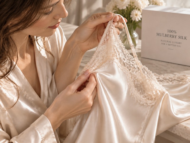 Assessing fabric grade and softness of a luxury pure mulberry silk camisole