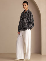 [Black Wave] SilkSilky-UK Long Sleeve Lapel Collar Women's Shirt 006
