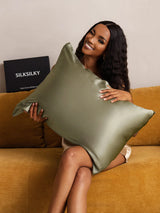 [Olive Green] SilkSilky-UK 22Momme Pure Silk Pillowcase 003