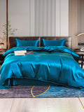 SilkSilky UK 22Momme Pure Silk Bedding Set Teal 001