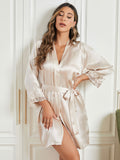 SilkSilky UK Pure Silk 3/4 Sleeve Womens Robe Ivory 003