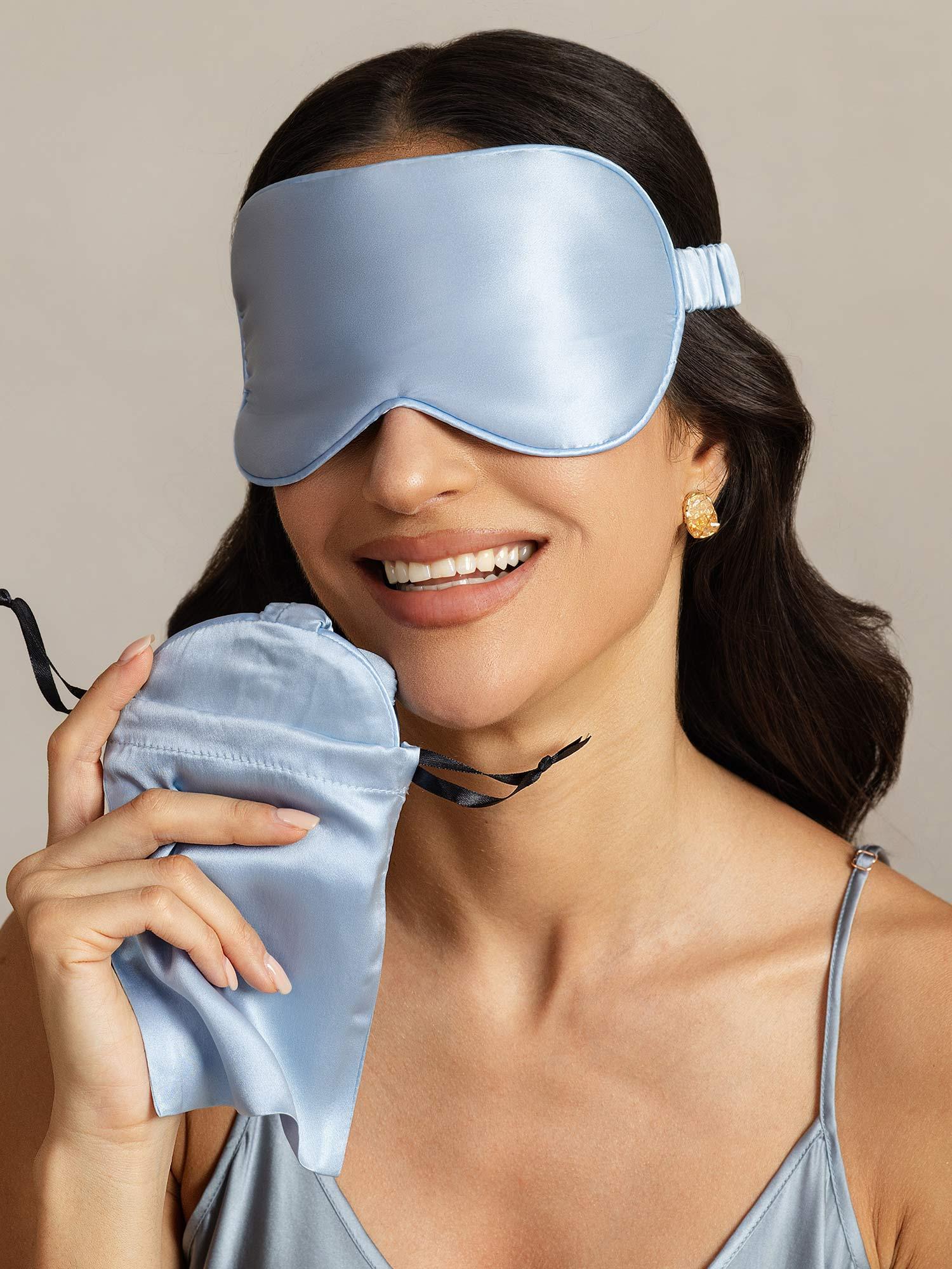 [LightBlue] SilkSilky-UK Pure Silk Eye Mask 001