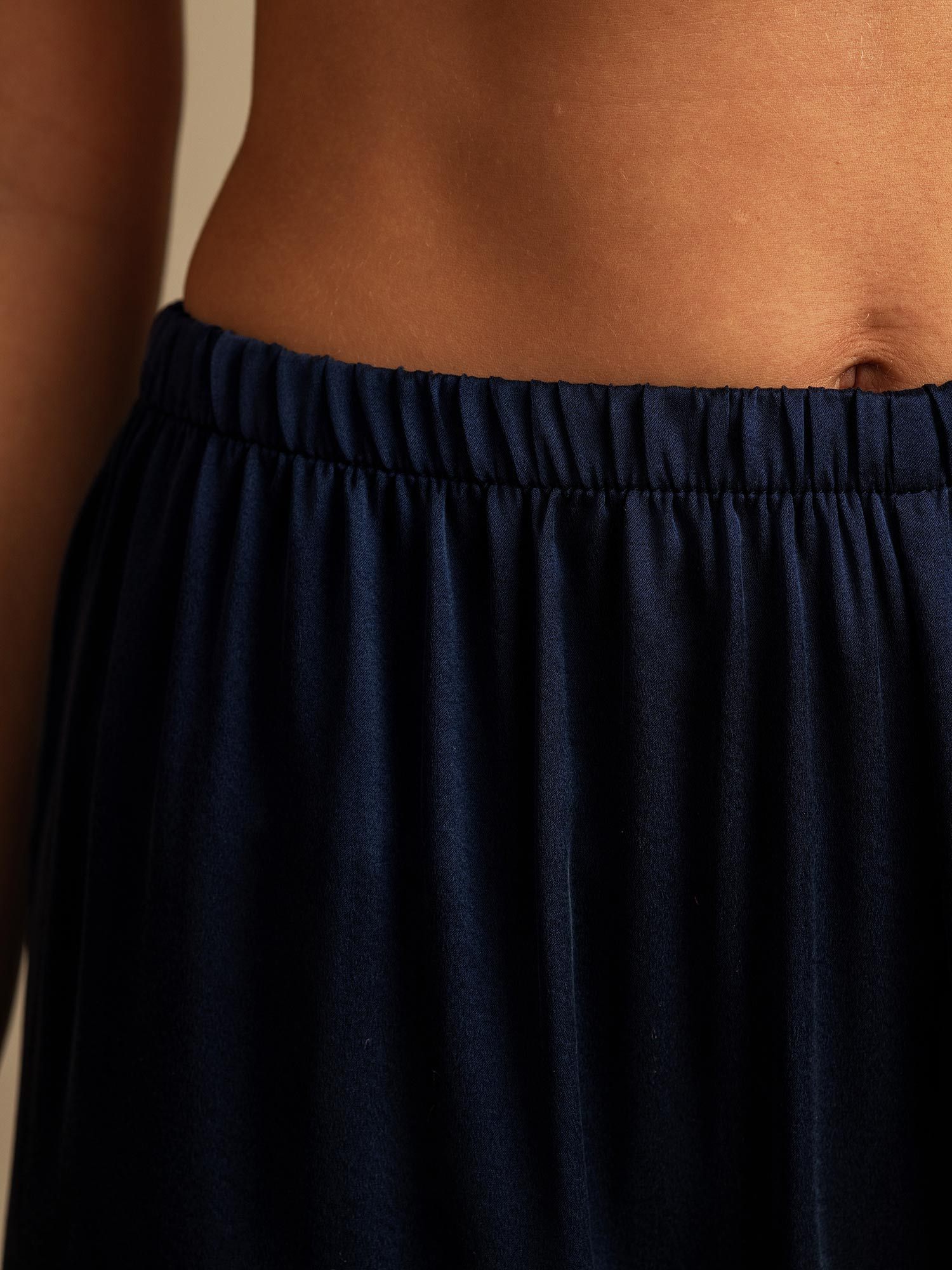 [Dark Blue] SilkSilky-UK 19Momme Washable Silk Womens Sleep Bottoms 004,