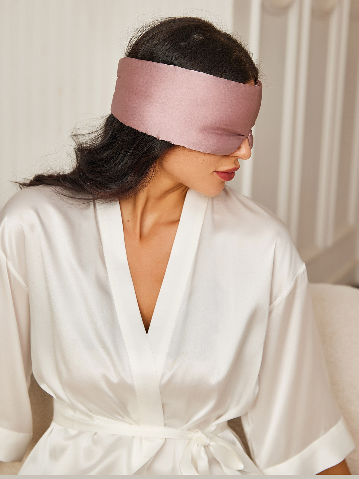 [Pale Mauve] SilkSilky-UK 19Momme Pure Silk Eye Mask 003