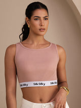 [Pink] SilkSilky-UK Sleeveless Crew Neck Camisole 001