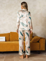 [Tropical Jungle] SilkSilky-UK Pure Silk Notch Collar Women's Pyjamas 002,