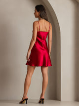 [Wine] SilkSilky-UK Spaghetti Strap V Neck Dress 002