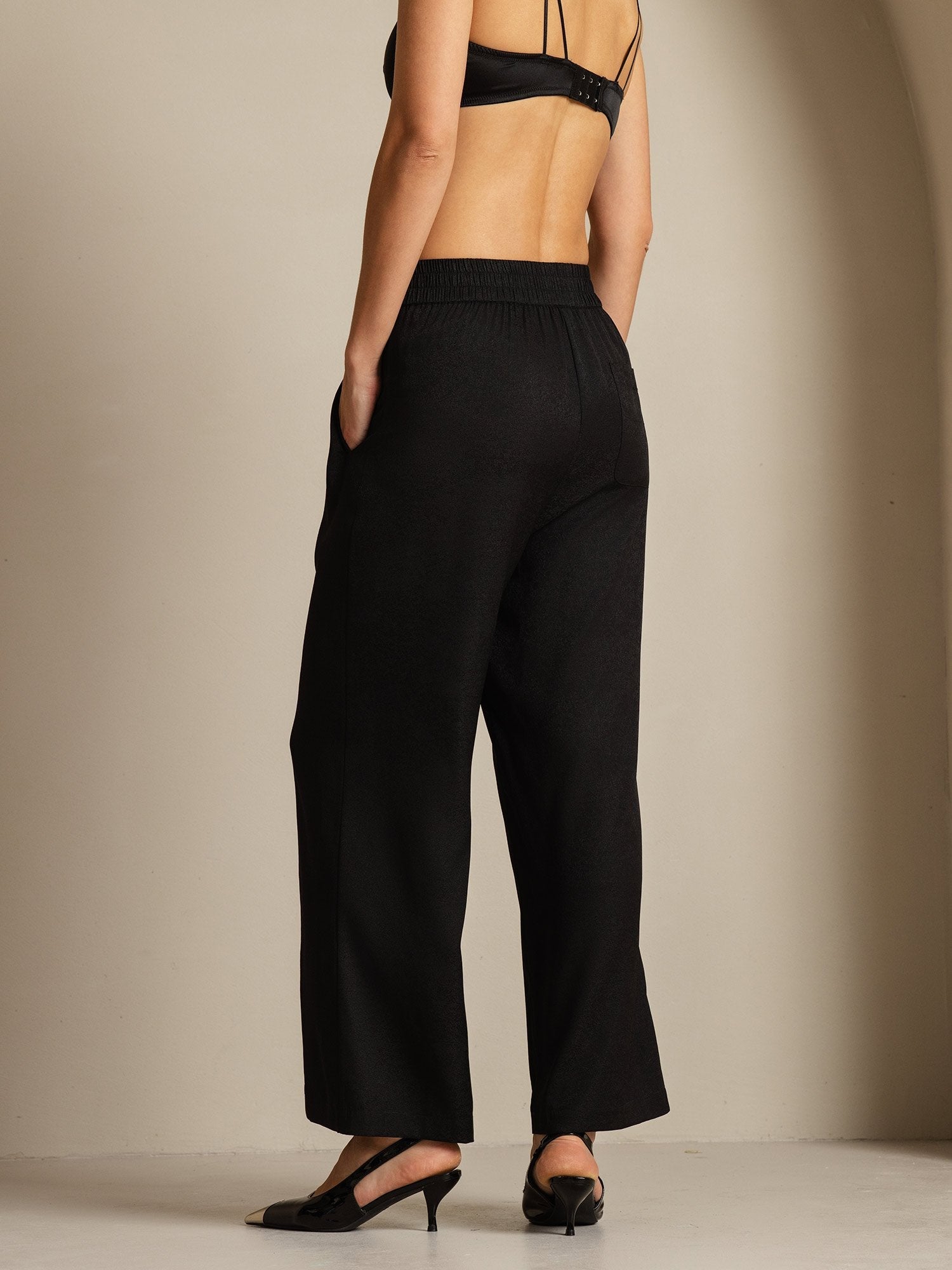 [Black] SilkSilky-UK 22Momme Silk Womens Pants 002