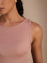 [Pink] SilkSilky-UK Sleeveless Round Neck Camisole 006