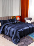 SilkSilky UK 22Momme Pure Silk Bedding Set DarkBlue 002