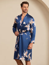 [Dark Blue] SilkSilky-UK 19Momme Mens Robe 001