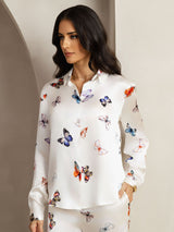 [White Butterfly] SilkSilky-UK 19Momme Silk Collar Women''s Outfit Sets 004