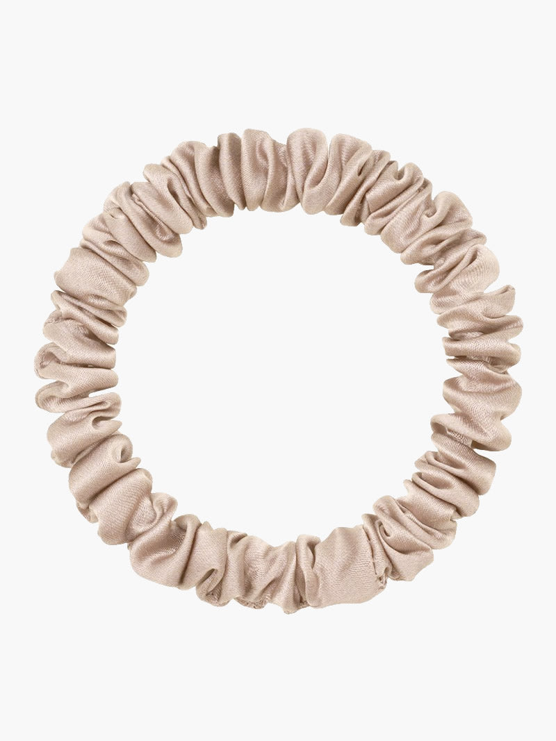 SilkSilky-UK 19Momme Pure Silk Scrunchie Beige 004