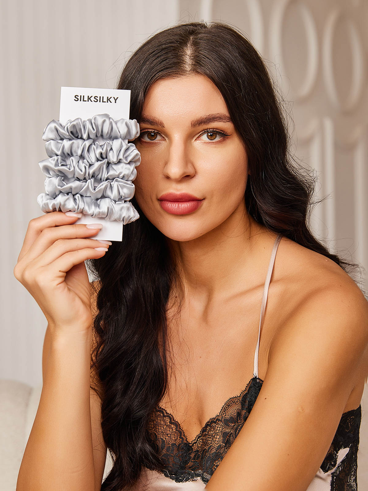 [Silver] SilkSilky-UK 19Momme Pure Silk Scrunchie 001