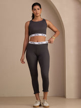 [Gray] SilkSilky-UK Sleeveless Crew Neck Women's Outfit Sets 007