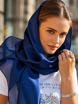 [Dark Blue] SilkSilky-UK Scarf 003