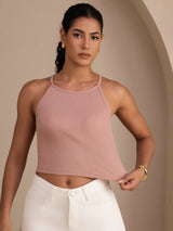 [Pink] SilkSilky-UK Sleeveless Crew Neck Camisole 004