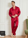 SilkSilky-UK-19Momme-Pure-Silk-Long-Sleeve-Lapel-Men's-Pyjamas-Red-002