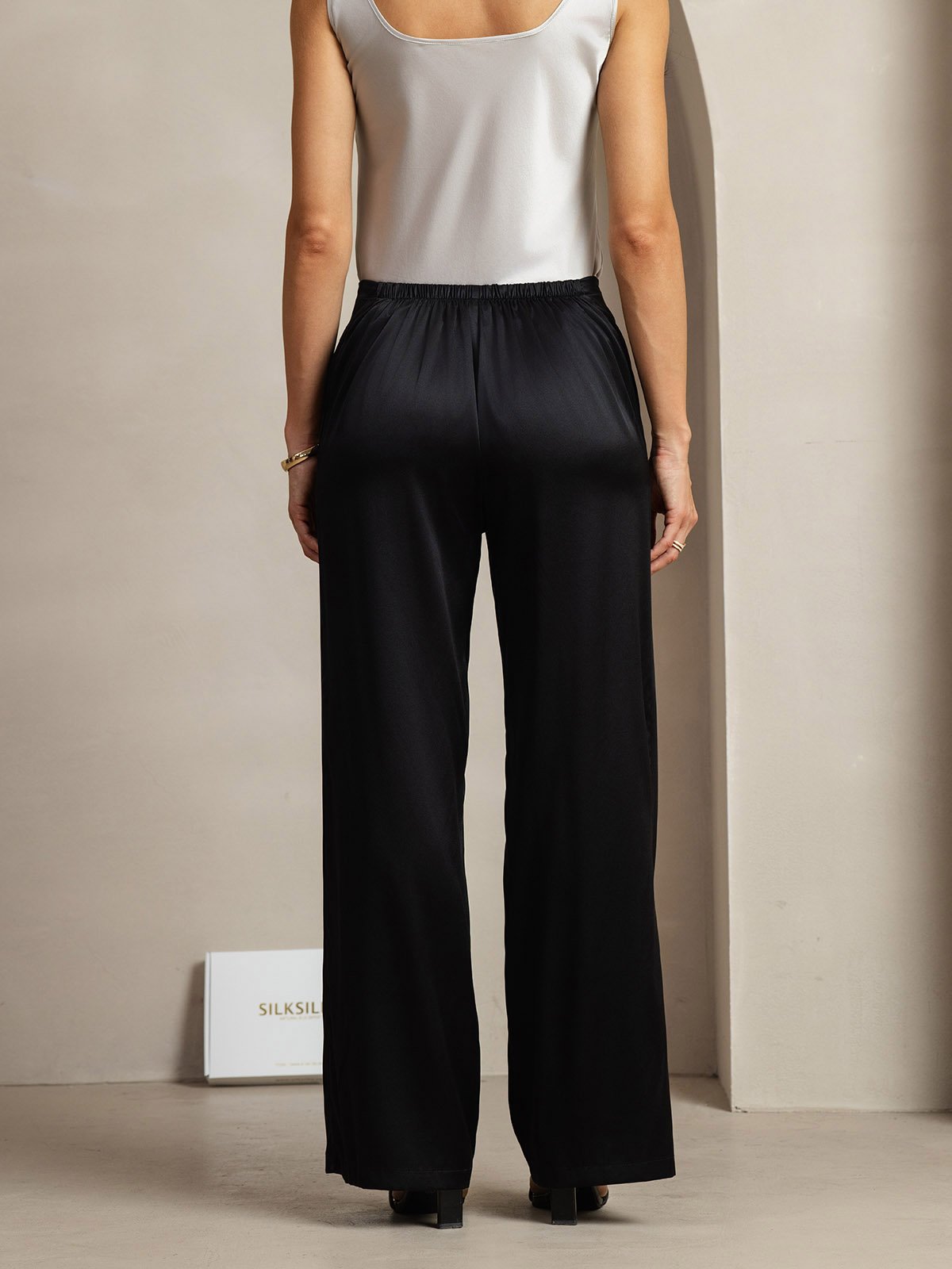 [Black] SilkSilky-UK 19Momme Silk Womens Pants 004