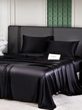 SilkSilky UK 25Momme Pure Silk Bedding Set Black 002