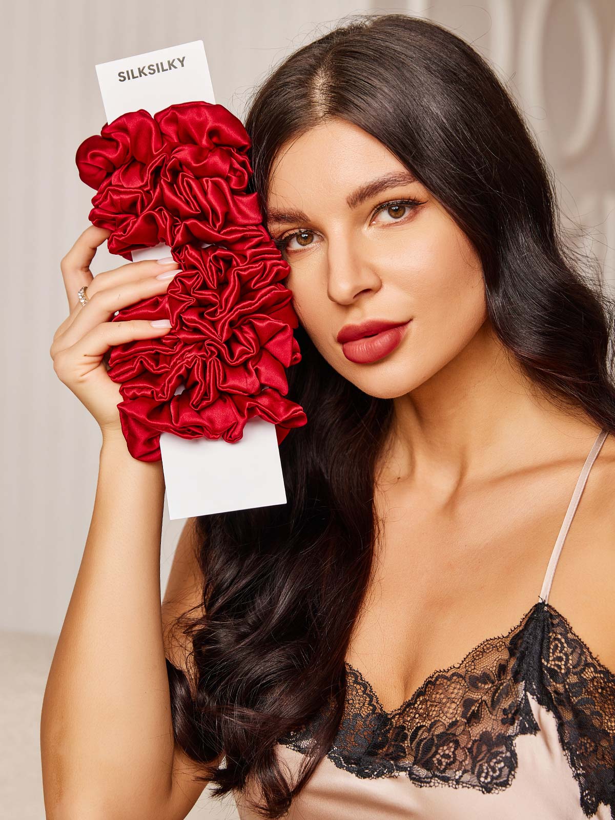 [Wine] SilkSilky-UK 19Momme Pure Silk Scrunchie 001