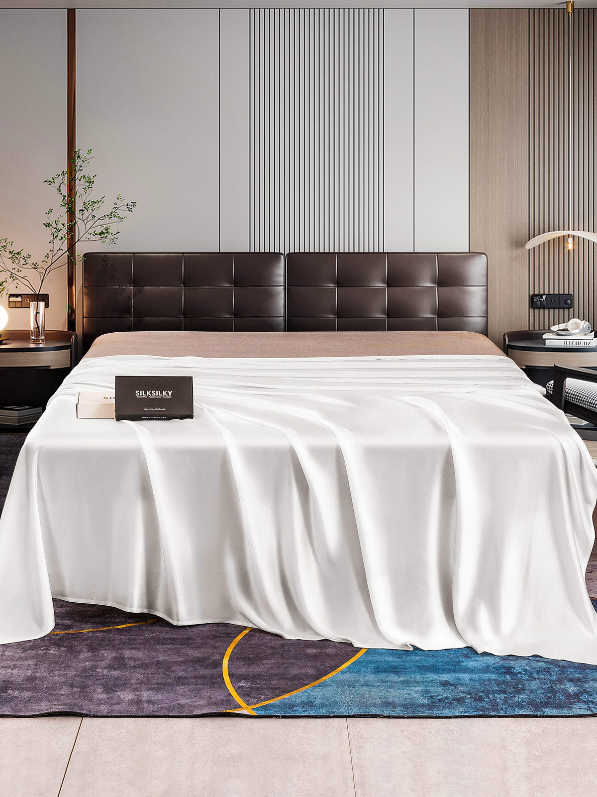 [White] SilkSilky-UK 22Momme Sheet 001