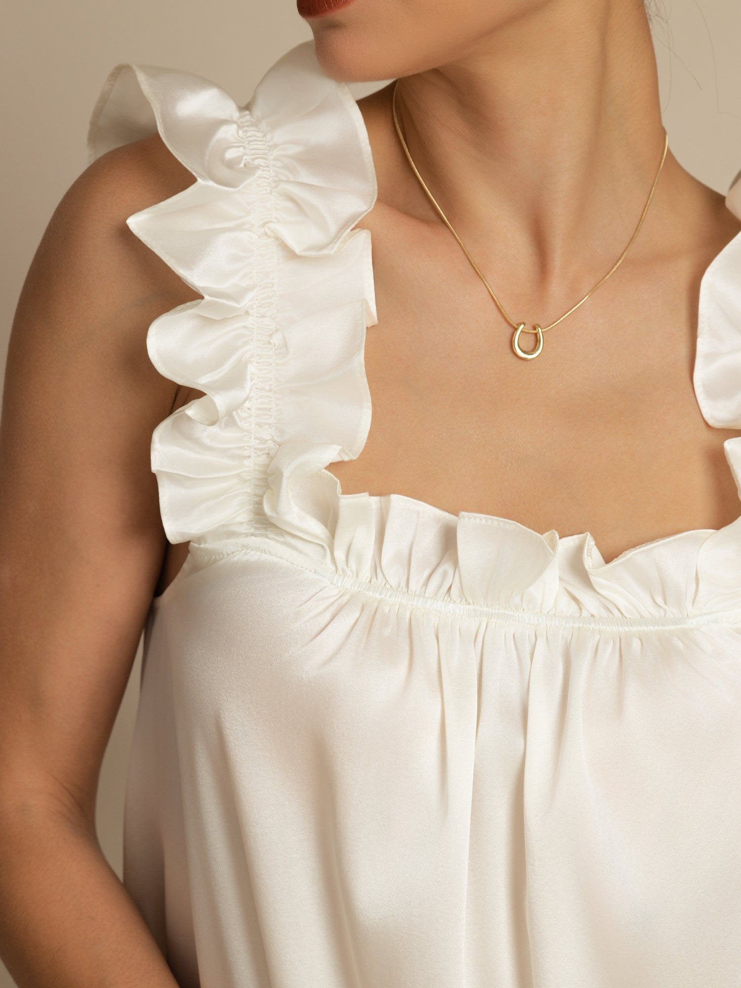 [White] SilkSilky-UK 19Momme Silk Sleeveless Square Neck Dress 005