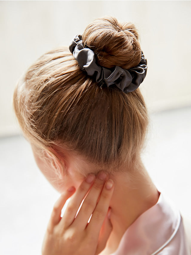 [Black] SilkSilky-UK 19Momme Pure Silk Scrunchie 005