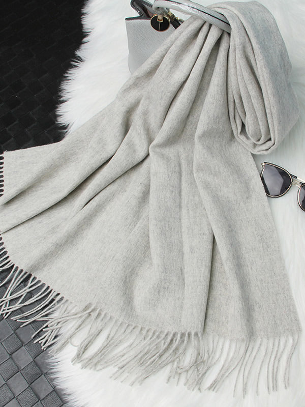 [Light Gray] SilkSilky-UK Wool Scarf 006