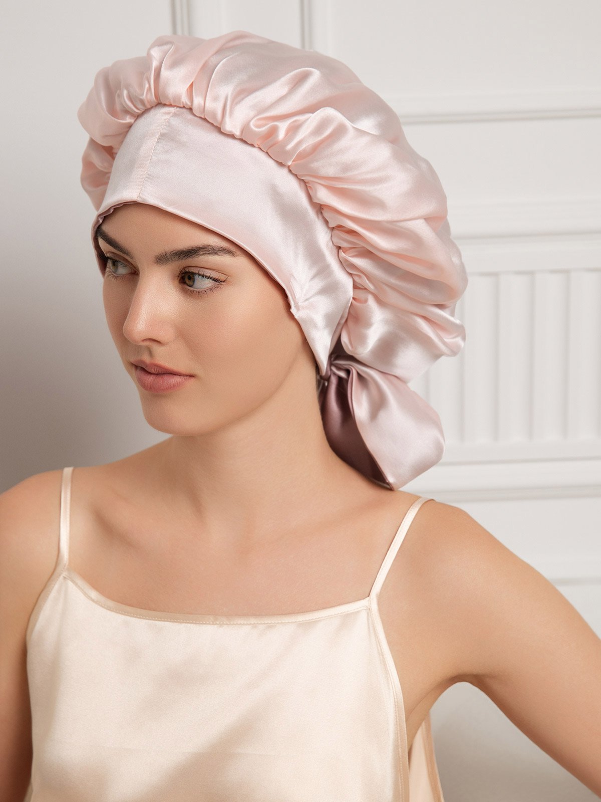 SilkSilky-UK Pure Silk Sleep Cap PaleMauve 007