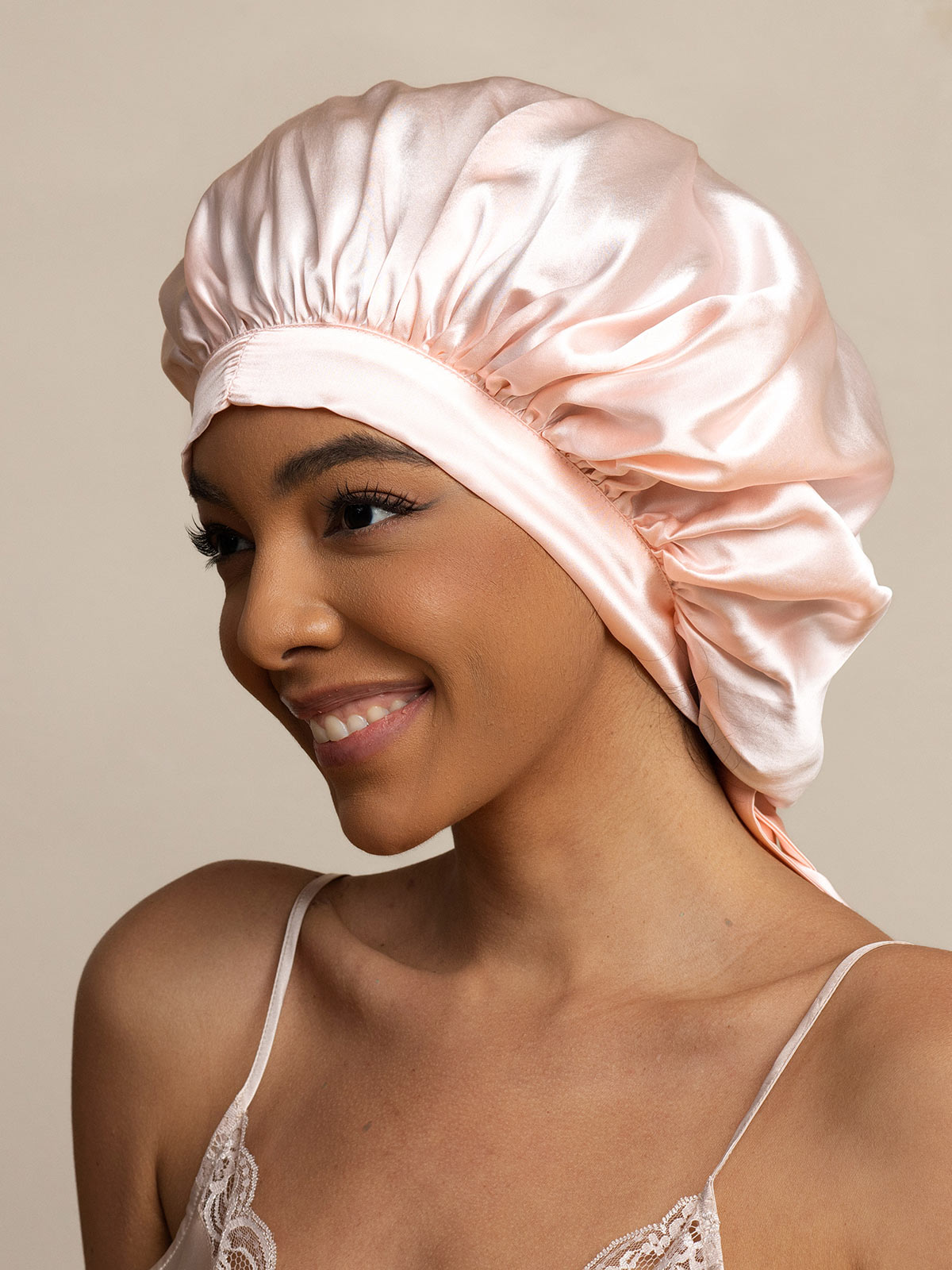 SilkSilky-UK Pure Silk Sleep Cap LightPink 002