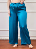 SilkSilky UK Pure Silk Plus Size Womens Pants Teal 004