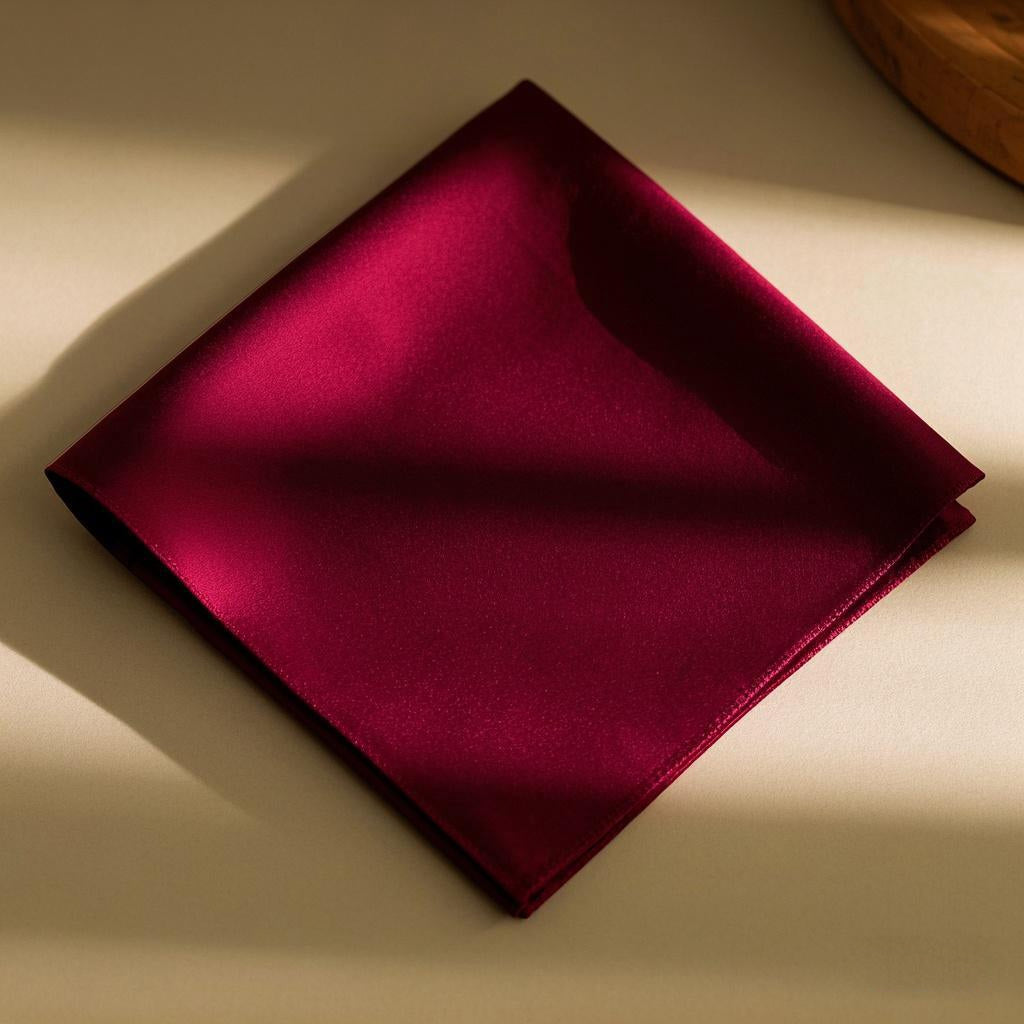 [Dark Red] SilkSilky-UK Pure Silk Scarf 004