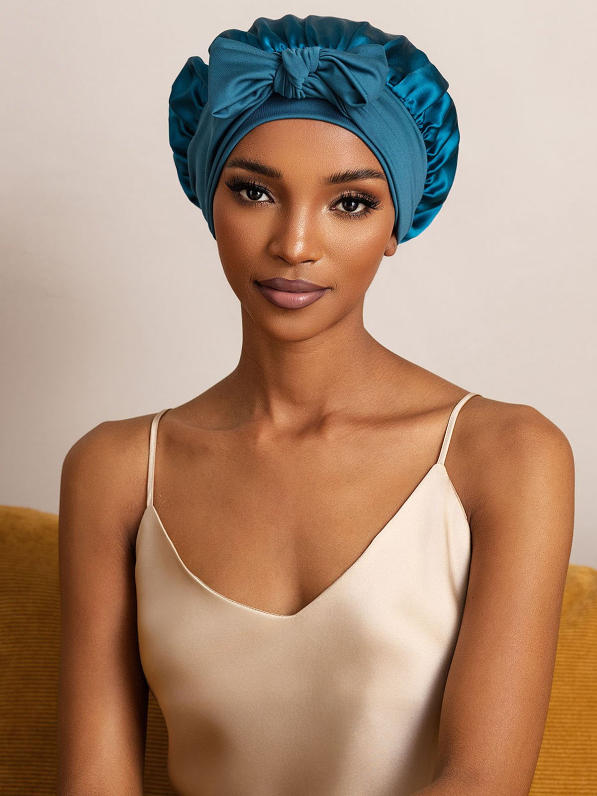 [Teal] SilkSilky-UK Pure Silk Sleep Cap 007