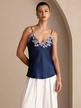 [Dark Blue] SilkSilky-UK Spaghetti Strap V Neck Camisole 004