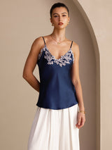 [Dark Blue] SilkSilky-UK Spaghetti Strap V Neck Camisole 004