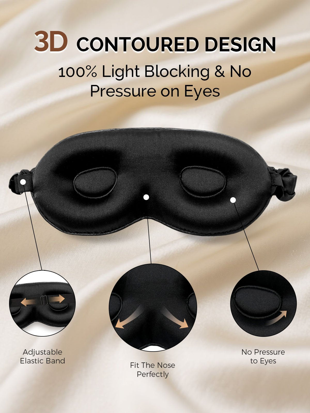 [Black] SilkSilky-UK 22Momme Pure Silk Eye Mask 004