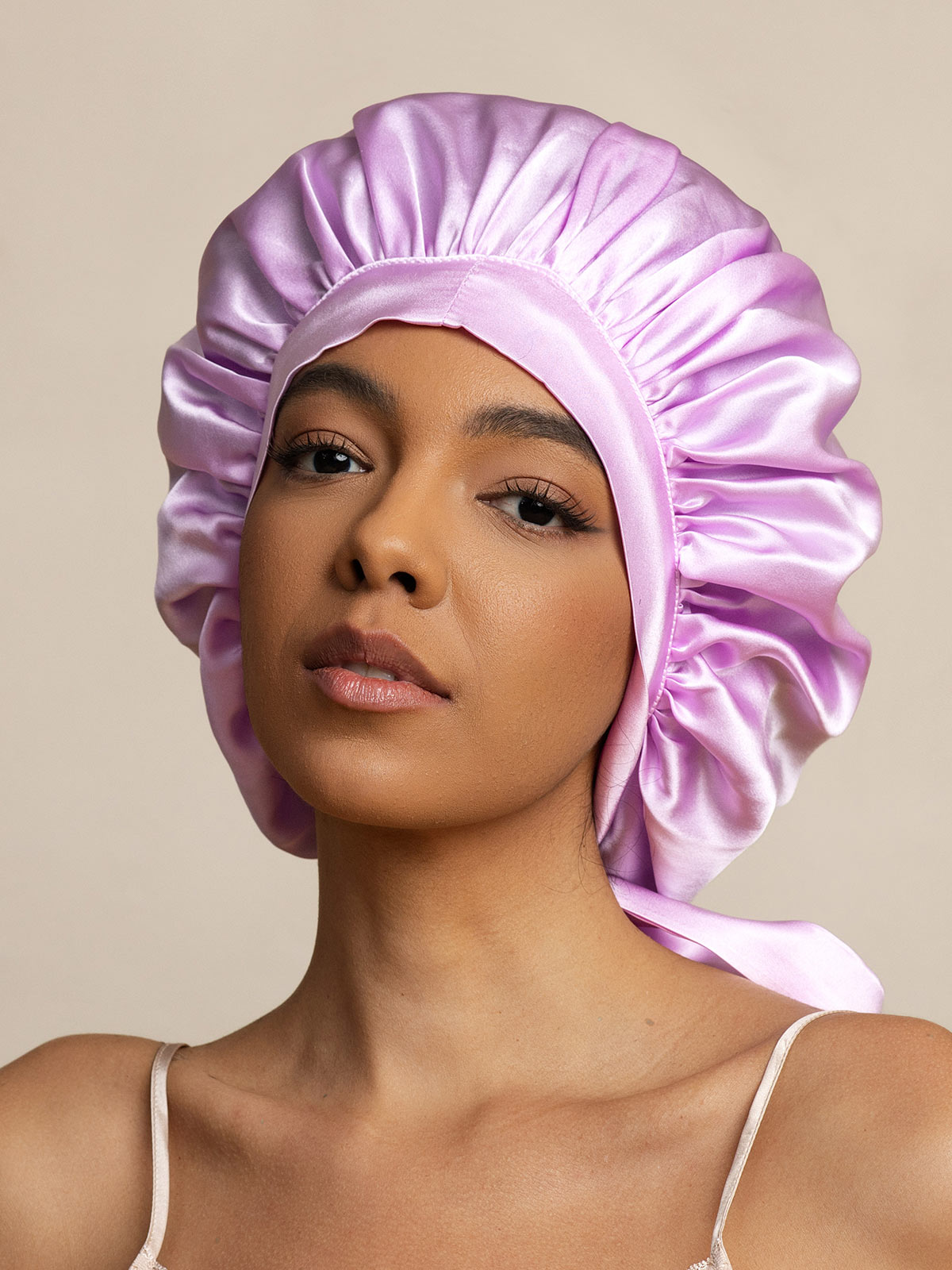 SilkSilky-UK Pure Silk Sleep Cap Lavender 001