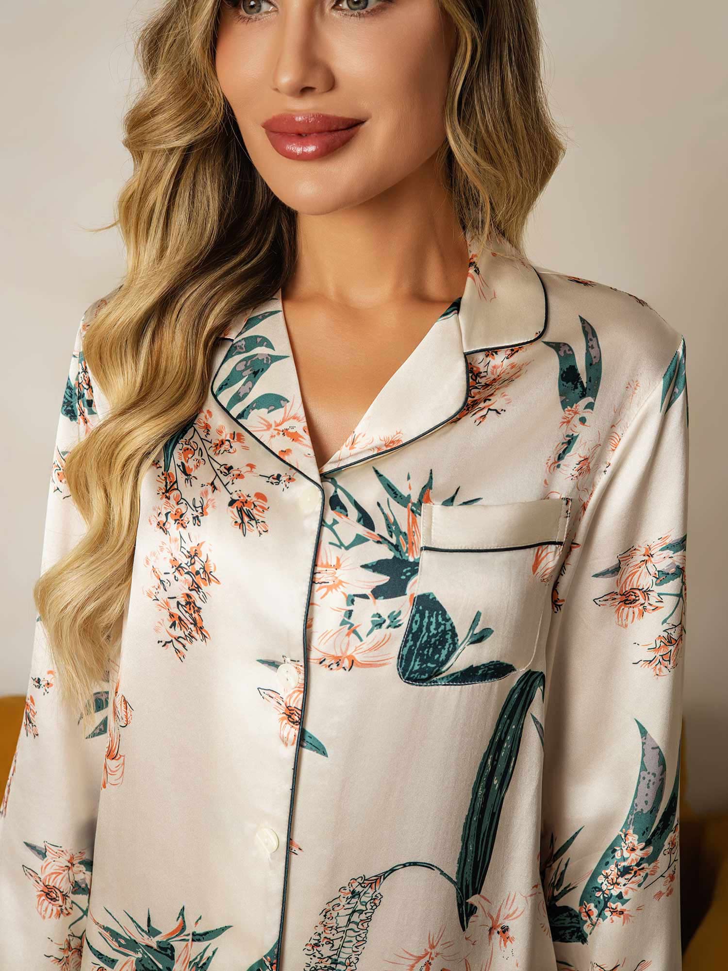 [Ivory] SilkSilky-UK Pure Silk Womens Pajamas 003