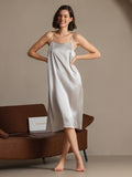 SilkSilky-UK 19Momme Silk Sleeveless Dress LightGray 003