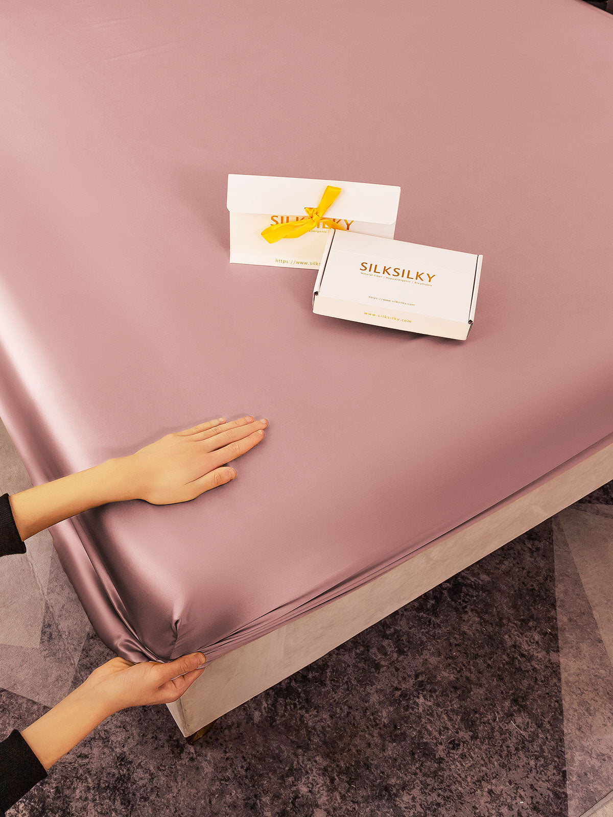 [Pale Mauve] SilkSilky-UK 22Momme Pure Silk Sheet 003