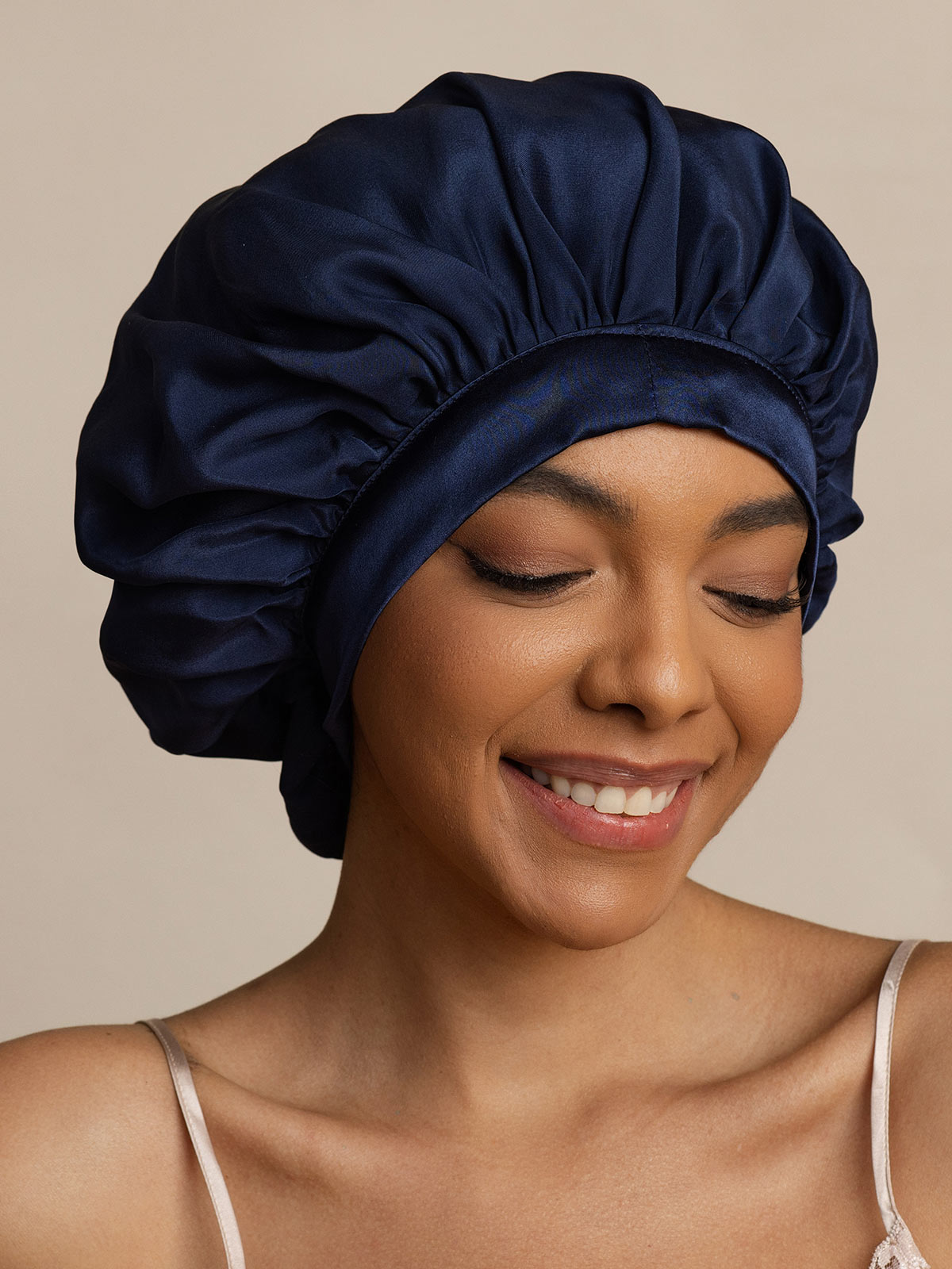 SilkSilky-UK Pure Silk Sleep Cap DarkBlue 004