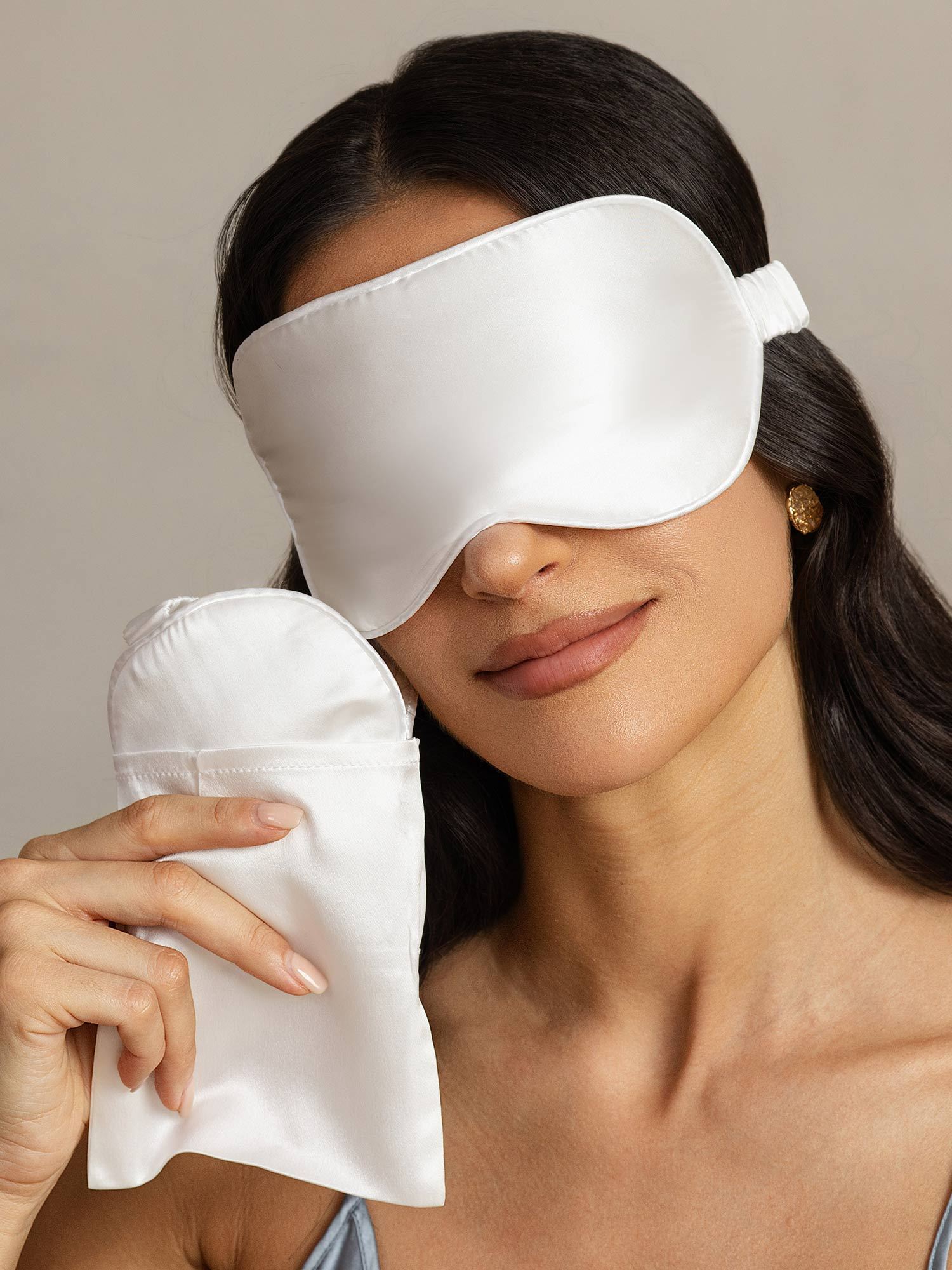 [White] SilkSilky-UK Pure Silk Eye Mask 003