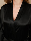 Pure Silk Half Sleeve Dressing Gown w/Belt