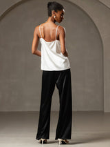 [White] SilkSilky-UK Spaghetti Strap Camisole 002