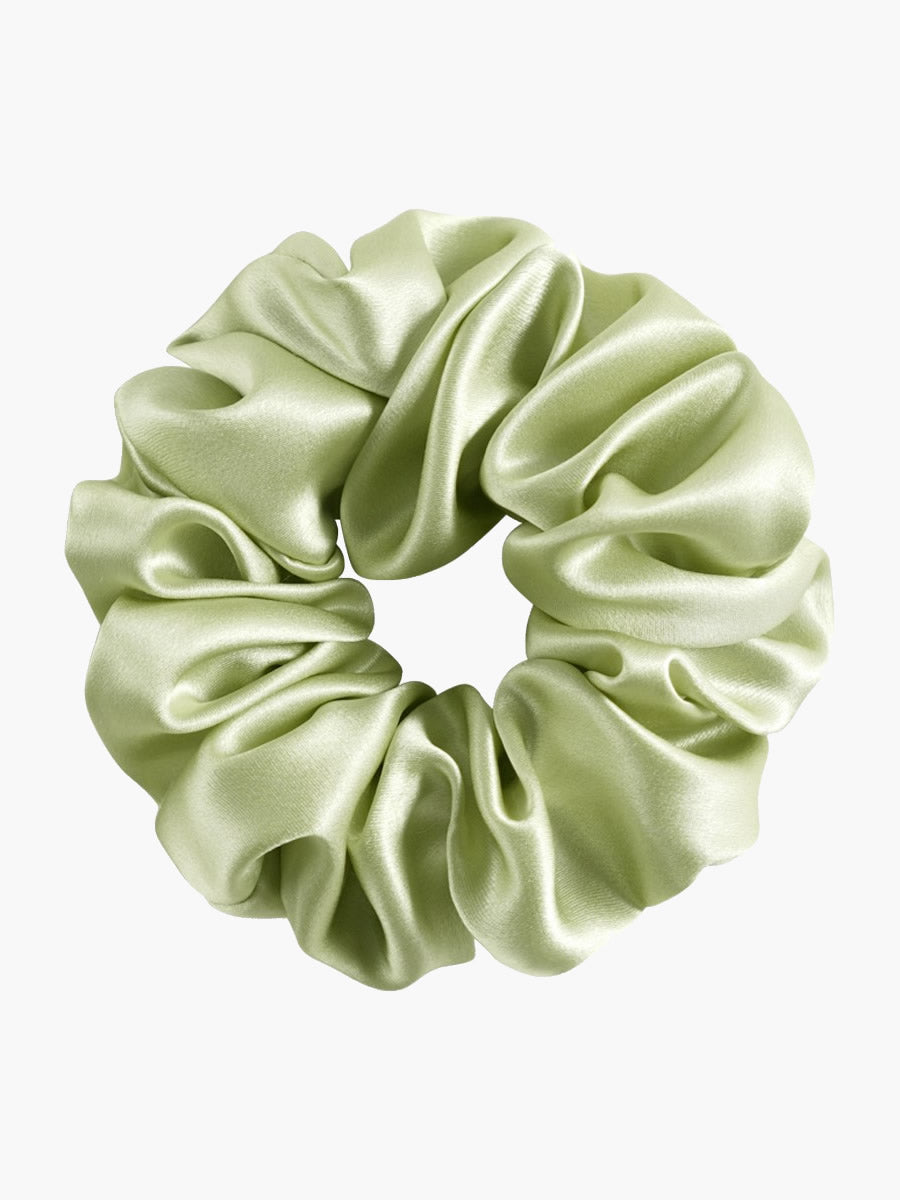 SilkSilky-UK 19Momme Pure Silk Scrunchie LightGreen 003