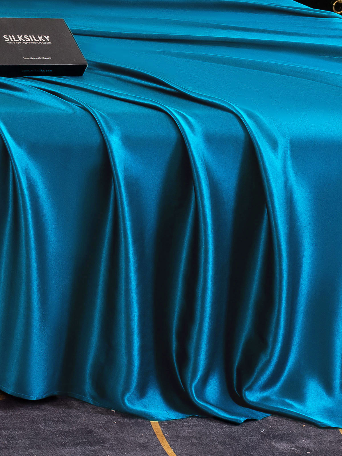 [Teal] SilkSilky-UK 22Momme Pure Silk Sheet 003
