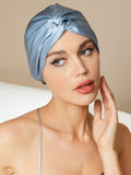 SilkSilky-UK Pure Silk Sleep Cap SteelBlue 001